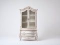Vitrine - Bois-Verre - 105 x 45 x 195 cm - Blanc cassé - Style baroque