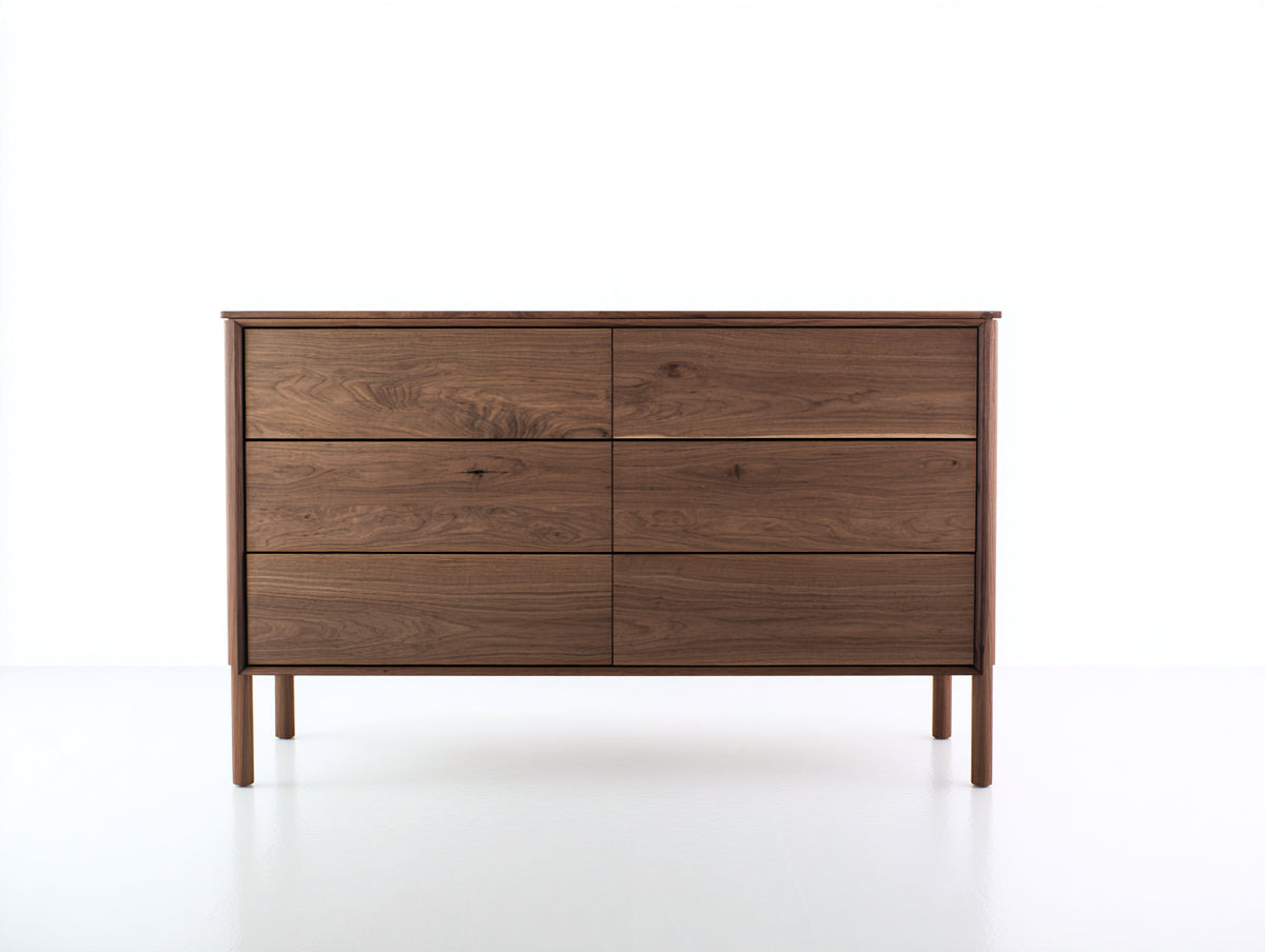 Commode - Bois - 120 x 45 x 80 cm - Brun noyer - Style moderne