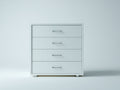 Commode - Bois-Métal - 90 x 42 x 95 cm - Blanc - Style moderne