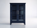 Vitrine - Bois-Verre - 95 x 42 x 175 cm - Bleu marine - Style moderne