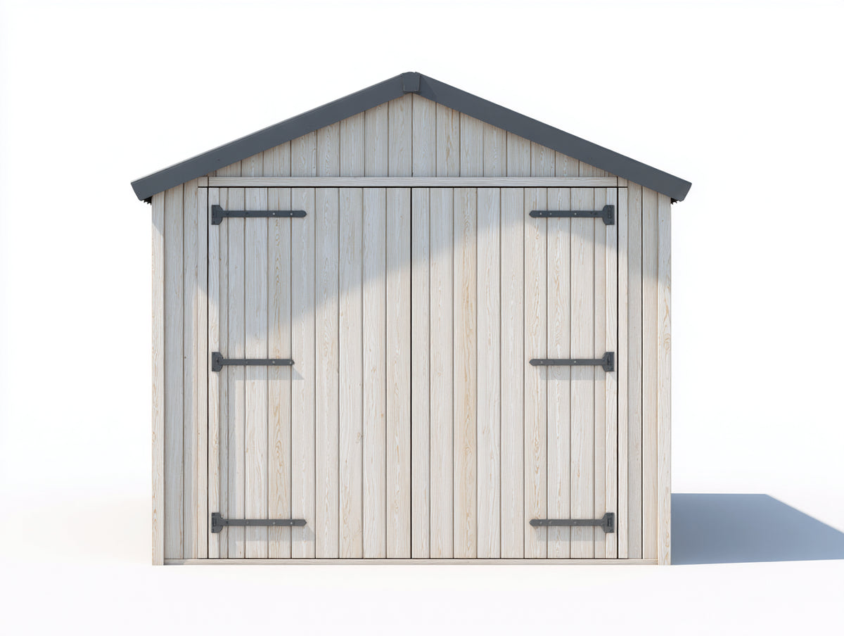 Abri de jardin - Bois - 245 x 190 x 230 cm - Bois clair-Gris - Classique