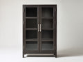 Vitrine - Bois-Verre - 100 x 43 x 180 cm - Brun foncé - Style moderne