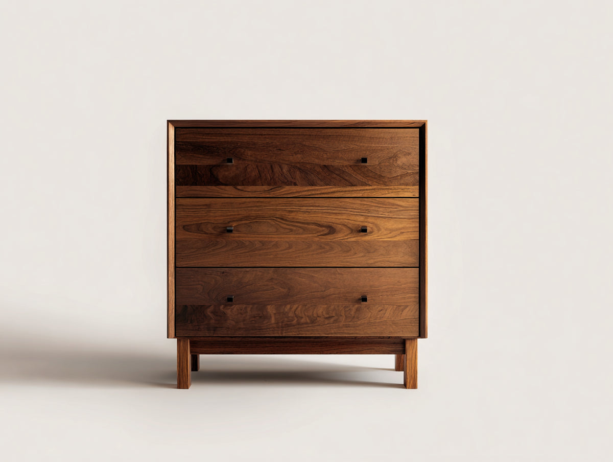 Commode - Bois - 85 x 43 x 95 cm - Brun noyer - Style moderne