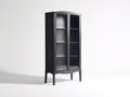 Vitrine - Bois-Verre - 90 x 40 x 185 cm - Gris anthracite - Style contemporain