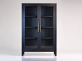 Vitrine - Bois-Verre - 95 x 42 x 175 cm - Bleu marine - Style moderne