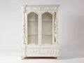 Vitrine - Bois-Verre - 120 x 48 x 200 cm - Blanc cassé - Style baroque