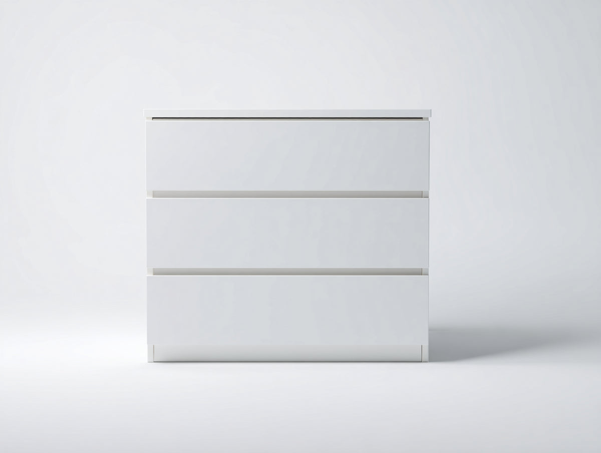 Commode - Bois - 90 x 42 x 92 cm - Blanc - Style minimaliste