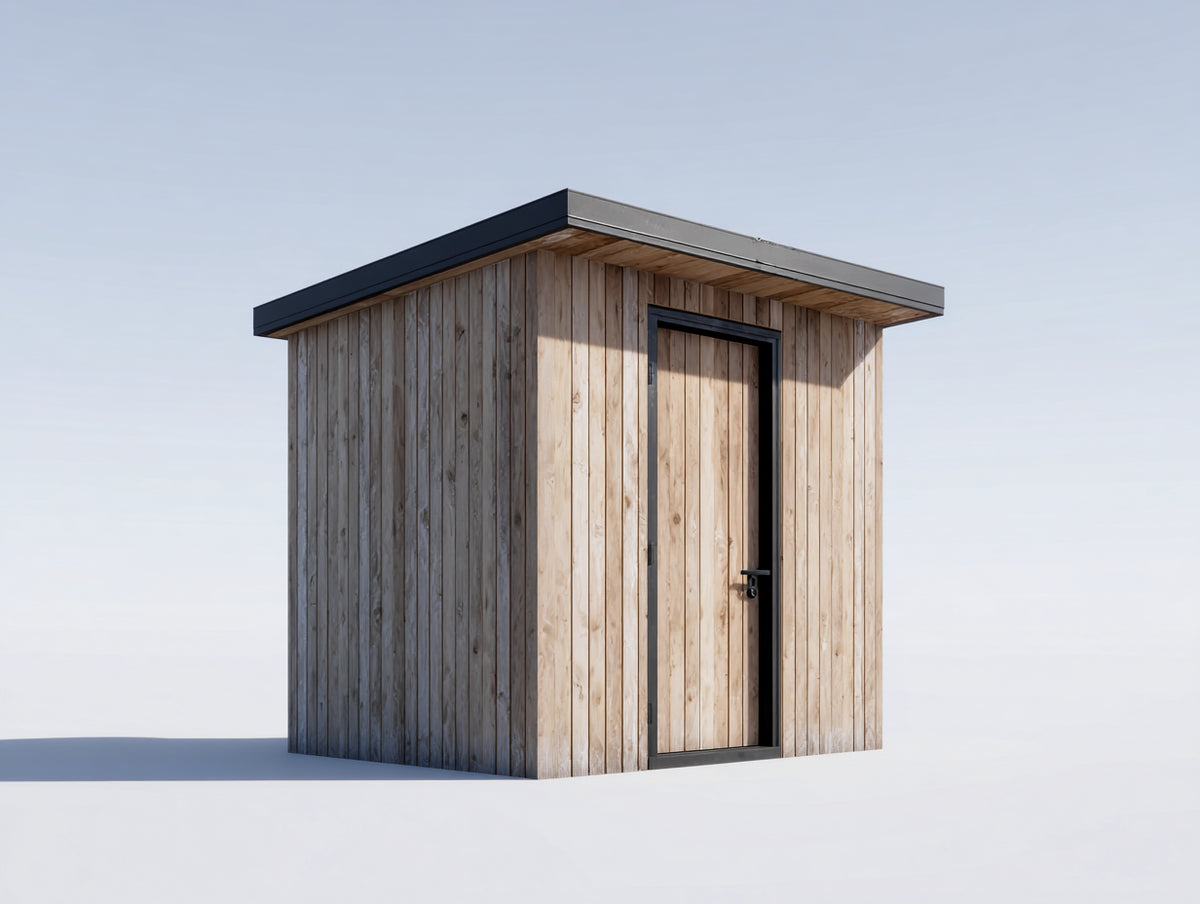 Abri de jardin - Bois - 175 x 145 x 215 cm - Bois naturel-Anthracite - Moderne