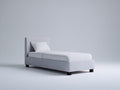 Lit simple - Tissu - 205 x 100 x 110 cm - Gris clair-Noir - Style moderne
