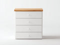 Commode - Bois - 85 x 42 x 105 cm - Blanc-Bois naturel - Style contemporain