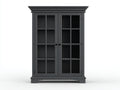 Vitrine - Bois-Verre - 110 x 45 x 190 cm - Gris foncé - Style traditionnel