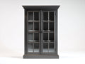 Vitrine - Bois-Verre - 100 x 42 x 185 cm - Gris charbon - Style classique