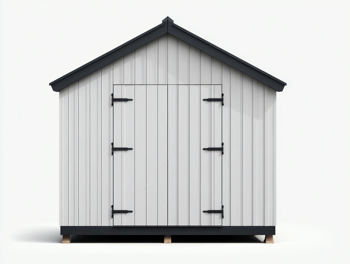 Abri de jardin - Bois - 210 x 160 x 230 cm - Blanc-Anthracite - Moderne