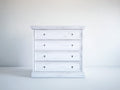 Commode haute - Bois-Métal - 100 x 45 x 105 cm - Blanc - Style classique