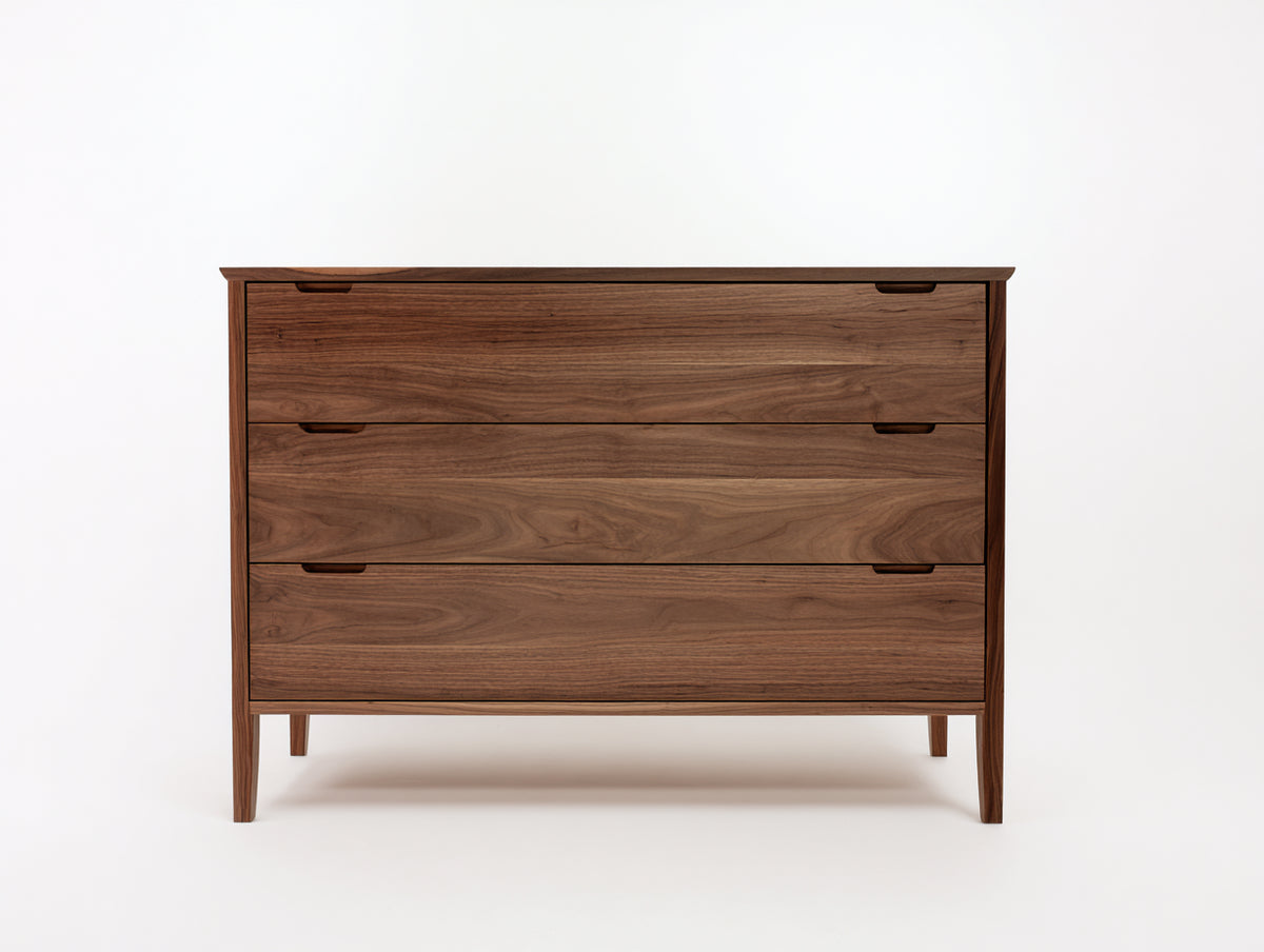Commode - Bois - 110 x 45 x 85 cm - Brun noyer - Style moderne