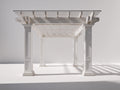 Tonnelle de jardin - Bois - 300 x 300 x 250 cm - Blanc - Style classique à toit ajouré