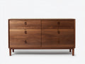 Commode - Bois - 140 x 45 x 80 cm - Brun noyer - Style contemporain