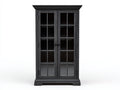 Vitrine - Bois-Verre - 95 x 40 x 180 cm - Noir - Style rustique