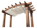 Tonnelle de jardin - Bois-Tissu - 350 x 300 x 260 cm - Bois naturel-Blanc - Rustique
