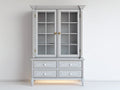 Vitrine - Bois-Verre - 120 x 45 x 190 cm - Gris clair - Style classique