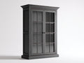 Vitrine - Bois-Verre - 105 x 43 x 185 cm - Gris anthracite - Style classique