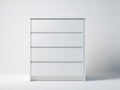 Commode haute - Bois - 90 x 42 x 110 cm - Blanc - Style contemporain
