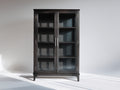 Vitrine - Bois-Verre - 95 x 42 x 175 cm - Brun foncé - Style contemporain